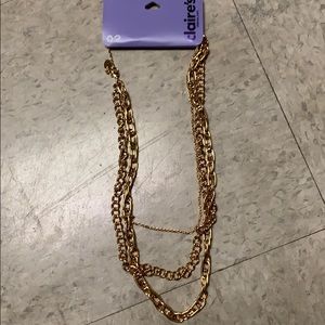 Gold Three Chain Necklace